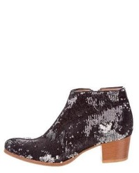 Sigerson Morrison Sequined Round Toe Ankle Boots