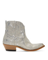 Golden Goose Silver Glitter Young Boots