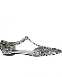 Silver Sequin Ballerina Shoes