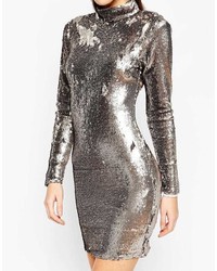 Asos Collection Night Embellished Polo Sequin Mini Dress