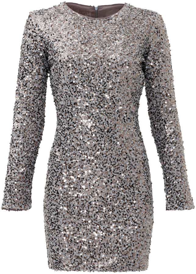 Willow \u0026 Willow Gold New Metallic Sequin Mini Copper Fleur Shift by Sl...