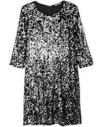 H&M Sequined Dress Blacksilver Colored Ladies