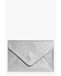 Boohoo Lydia Glitter Envelope Clutch Bag