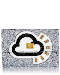 Anya Hindmarch Valorie Glitter Finished Canvas Clutch