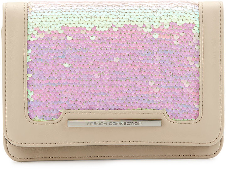 iridescent clutch bag