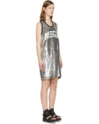 MSGM Silver Sequin Tank Dress