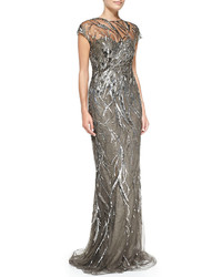 Silver Sequin Evening Dress