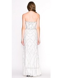 Scala Geometric Sweetheart Long Sequined Prom Dresses