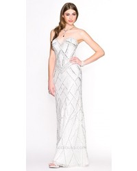 Scala Geometric Sweetheart Long Sequined Prom Dresses