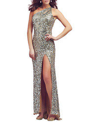 Mac Duggal Sequined One Shoulder Gown