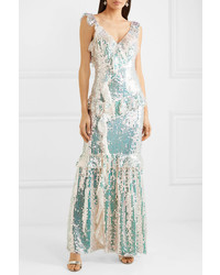 Needle & Thread Scarlett Ruffled Sequined Tulle Gown