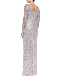 Kay Unger New York Sequined Lace Overlay Gown