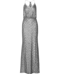 Badgley Mischka Sequined Tulle Gown
