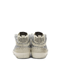 Golden Goose Silver Glitter Mid Star Sneakers