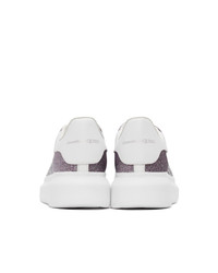 Alexander McQueen Silver And Purple Glitter Oversized Sneakers