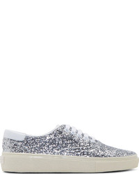 Saint Laurent Silver Glitter Sneakers