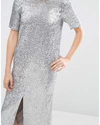 Asos Iridescent Embellished T Shirt Midi Dress