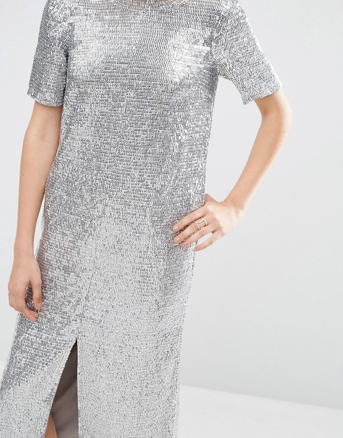 Sequin Asos Jersey Dress ASOS EDITION Oversized Sequin Shirt Dress