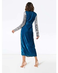 ATTICO Sequin Velvet Midi Dress