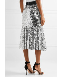Dolce & Gabbana Paillette Embellished Tulle Midi Skirt
