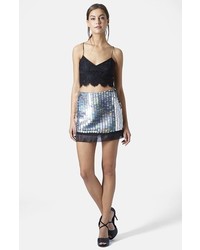 Topshop Armor Sequin Miniskirt
