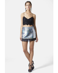 Topshop Armor Sequin Miniskirt