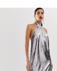 ASOS DESIGN Halter Neck Mini Dress In Sheet Sequin
