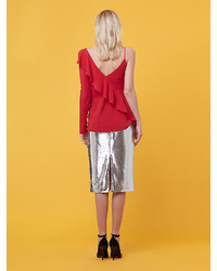 Diane von Furstenberg Midi Pencil Skirt Sequin