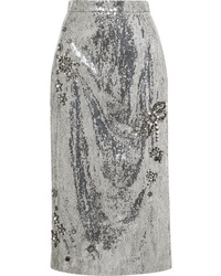 Erdem Sacha Embellished Sequined Tte Skirt