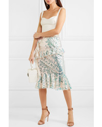 Needle & Thread Scarlett Ruffled Sequined Tulle Midi Skirt