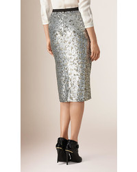Burberry Sequin Pencil Skirt