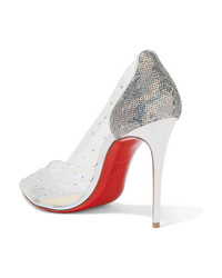 Christian Louboutin Degrastrass 100 Embellished Pvc And Leather Pumps
