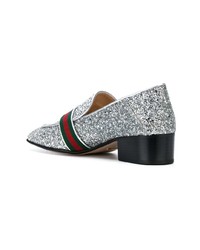 Gucci Gg Web Glitter Loafers