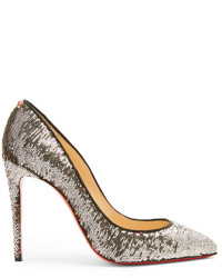 Christian Louboutin Pigalle Follies 100mm Sequin Embellished Pumps