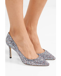 Jimmy Choo Romy 85 Glittered Leather Pumps