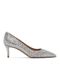 Mansur Gavriel Silver Glitter Classic Heels
