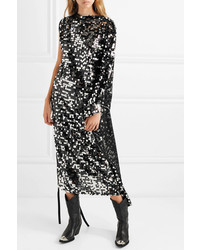 MM6 MAISON MARGIELA Convertible Sequined Tulle And Stretch Lam Midi Dress