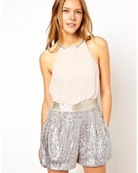 French Connection Playsuit With Sequin Shorts