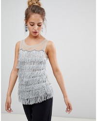 QED London Fringe And Mesh Topgrey