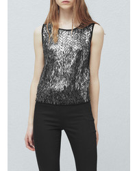 Mango Outlet Sequin Embroidery Top