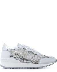 Casadei Sequin Lace Panel Sneakers