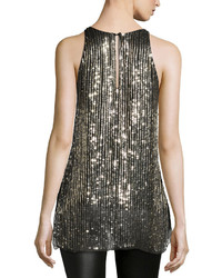 Parker Brody Embellished Sleeveless Top Gold