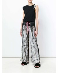 Nude Sequin Palazzo Trousers