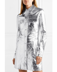 Calvin Klein 205W39nyc Metallic Textured Leather Mini Dress