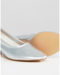 Daisy Street Silver Mid Heeled Shoes