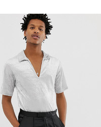 Reclaimed Vintage Inspired Short Sleeve Velvet Overhead Shirt