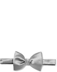 Silver Silk Bow-tie