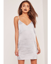 Missguided Silky Cami Dress Silver