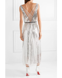 Marc Jacobs Sequined Silk Crepe Midi Dress