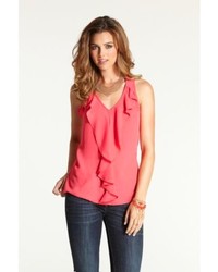 GUESS Sleeveless Ruffle Front Top